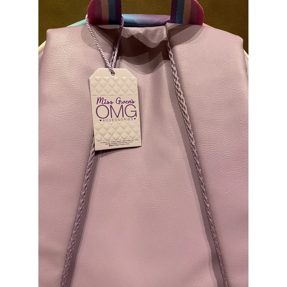Miss Gwen's OMG pink/purple Checkboard backpack with Heart pencil pouch